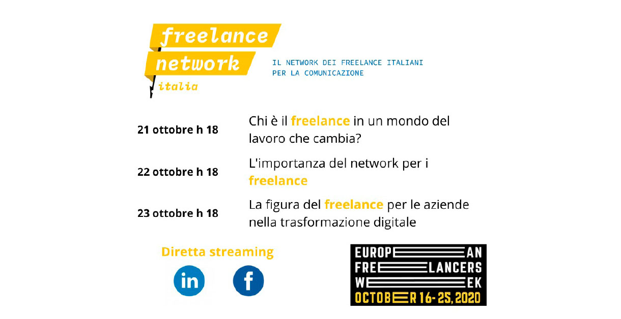 Freelance Network Italia alla European Freelancers Week con 3 appuntamenti LIVE. Tutti i dettagli